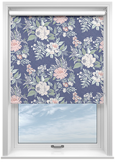 Vintage Rose, Oxford Blue - Twist&Fit Roller Blind
